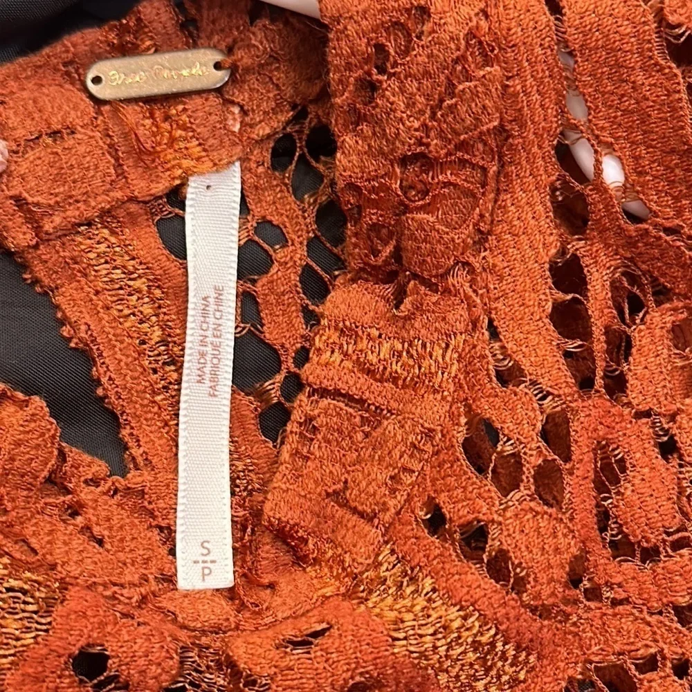 NWOT Women’s Free People Angel Rays Lace Midi Dress - Copper Size Small - Picture 12 of 12